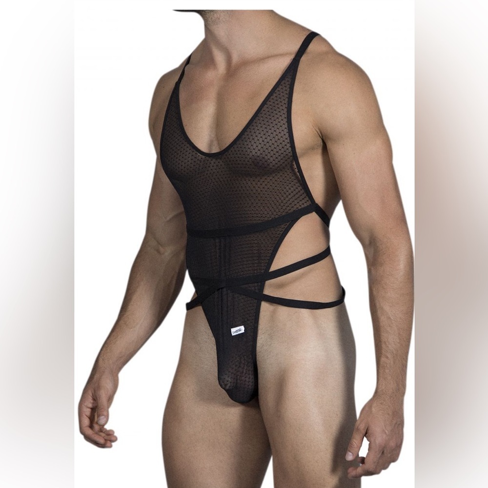 CandyMan 99484 Mesh Bodysuit Color Black XL